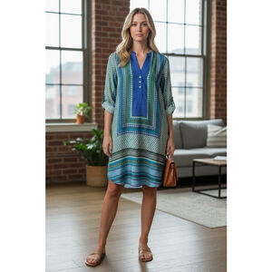 Zara Moroccan Print Tunic Dress